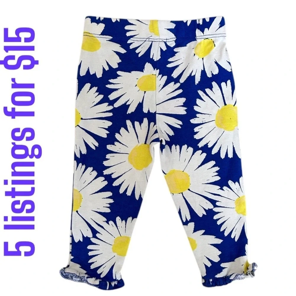 Carter’s Daisy Print Leggings 9 Months Baby Girl Like New Condition Never worn